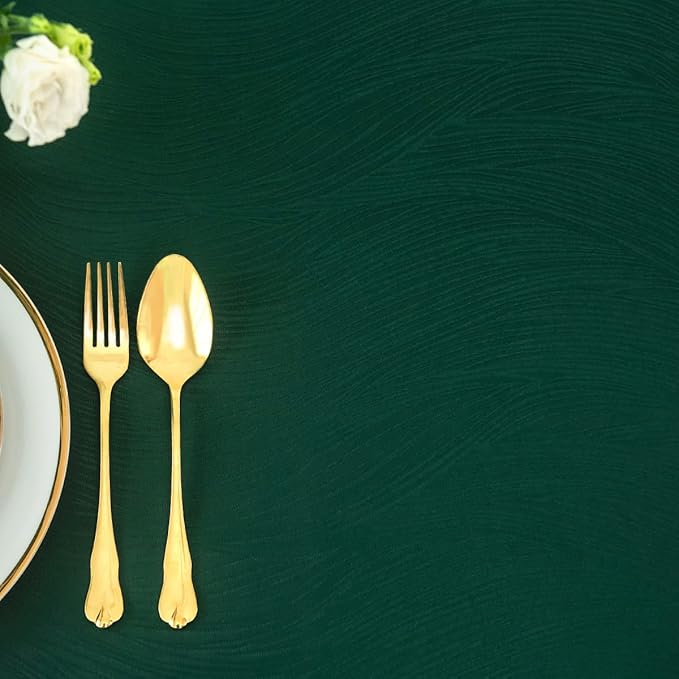 maxmill Christmas Hunter Green Tablecloth, Spill-Proof and Water Resistance Heavy Weight Soft Table Cloth for Christmas, Holiday and Family Gatherings, Dinner Rectangle 60 x 120 Inch, Hunter Green