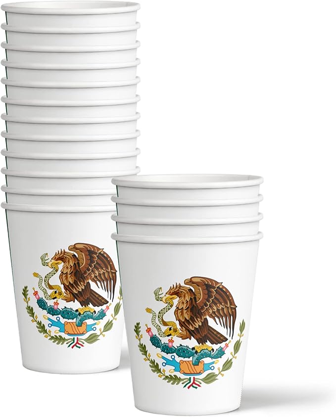 Mexico Flag Birthday Party Supplies Set Plates Napkins Cups Tableware Kit for 16