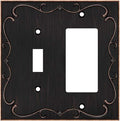 French Cabriole Decorative Wall Plate Switch Plate Outlet Cover (Toggle/Decorator, Aged Bronze)