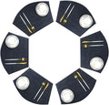Wedge Placemats for Round Table Woven Vinyl Heat Resistant Washble Easy Clean Table Mats Set of 6（Navy）