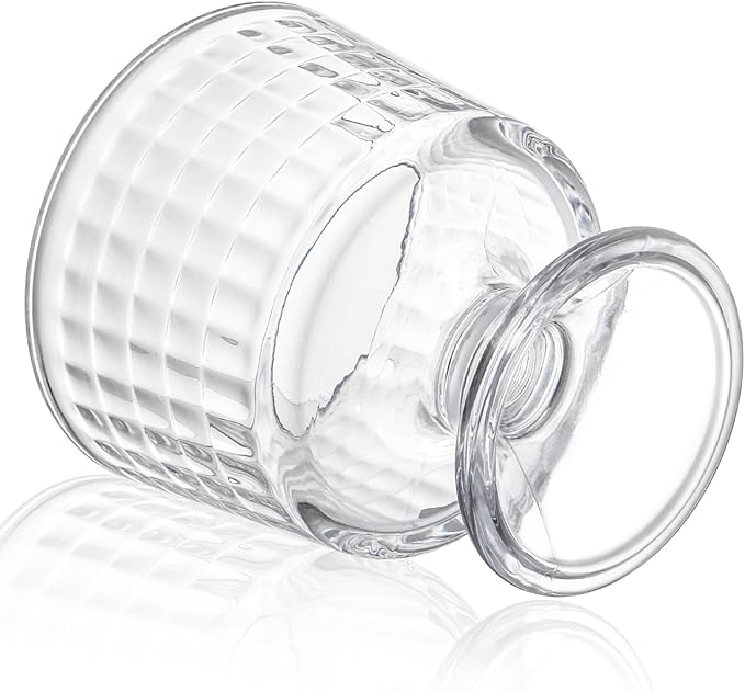 Peohud 6 Pack Glass Dessert Bowls, 10 Oz Footed Ice Cream Cups, Crystal Trifle Bowl Parfait Cup for Fruits, Pudding, Sundaes, Milkshakes, Nuts, Snack