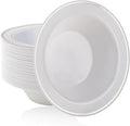 JOLLY PARTY 100PCS Plastic Bowls with Silver Rim-12oz Disposable Soup Bowls, Christmas Thanksgiving Premium Heavy Duty Plastic Dessert Bowls for Wedding/Party, Silver