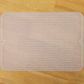 Silicone Dish Drying Mat for Multiple Usage,Easy clean,Eco-friendly,Heat-resistant Silicone Mat for Kitchen Counter or Sink,Refrigerator or drawer liner Translucent L 16 inches x 12 inches