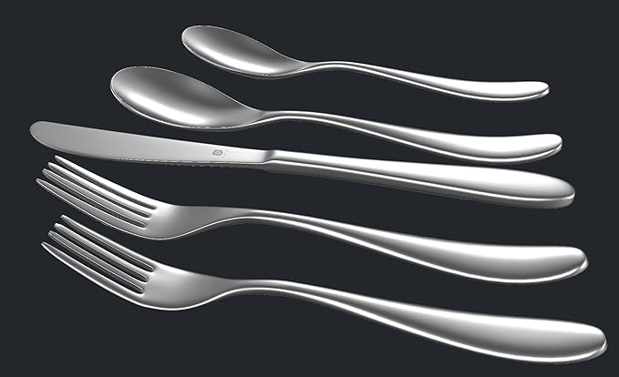 Silverware Set for 6 | 18/10 Stainless Steel Flatware Set | Mirror Finish, Heavy-Duty, Dishwasher Safe, Elegant & Durable, Built to Last (30-Piece, Marettimo)
