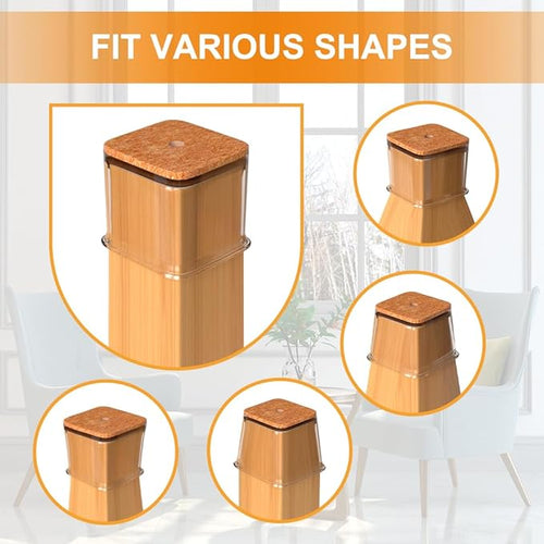 24 Pcs Chair Leg Floor Protectors for Hardwood Floors Square Silicone Covers to Protect Wood Tile Floors Felt Pads Furniture Leg Caps Anti-Scratch Reduce Noise (Fit:1-1/16" to 1-5/8")