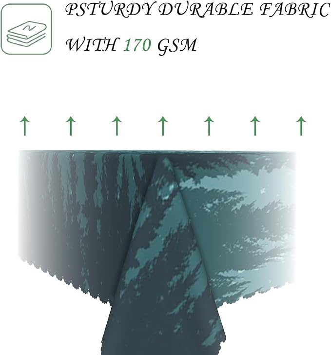 60x84 Inch Nature Rectangular Tablecloth Forest Silhouette Painting Table Cloth Waterproof Durable Table Cover for Picnic Indoor Gaming Room Decor