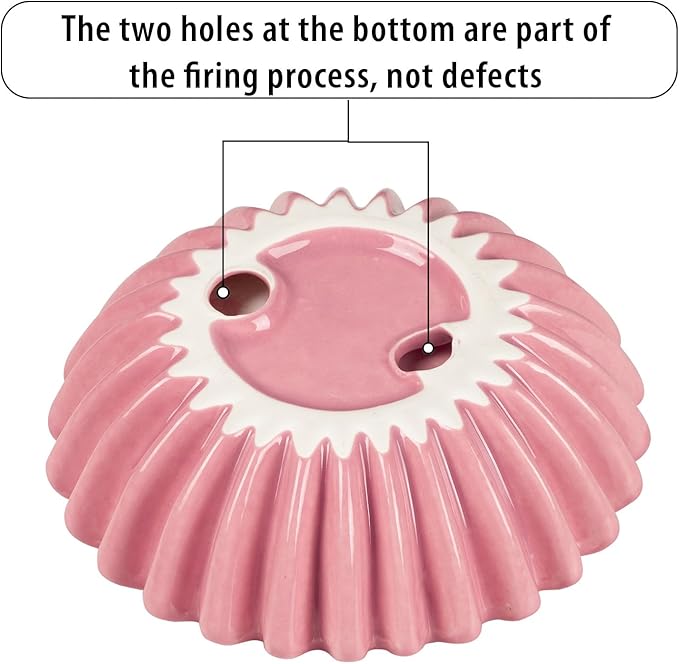 Small Ceramic Bowl Pink Decorative Bowl, Modern Home Decor Centerpiece 6 Inches Key Jewelry Ruffle Fluted Scalloped Bowl