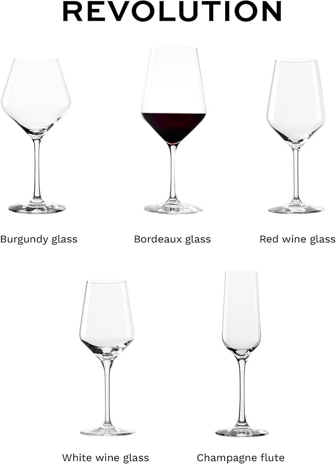 Stölzle Lausitz Bordeaux Glasses Revolution Set of 6, 22 oz – Wine Glasses for Bordeaux, Amarone & Syrah – Elegant Crystal Glass Red Wine Glasses – Dishwasher- and Shock-Resistant