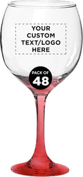 Custom Premiere Wedding Wine Glasses 20.5 oz Set of 48, Personalized Bulk Pack - Restaurant Glassware, Perfect for Red Wine or White Wine - Red