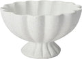 Pedestal Decorative Bowl Home Decor - Morden Handicraft Decorative Fruit Bowl for Kitchen Counter, Chic Ruffle Bowl Centerpiece Decor for Dining Table Coffee Table (Spotted White)