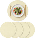 Artoid Mode Beige Faux Leather Placemats Set of 4, 15 Inch Waterproof Wipeable Heat Resistant Vinyl Place Mats, Reversible Table Mats for Kitchen Dining Decor