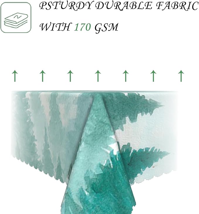 70x140 Inch Nature Rectangular Tablecloth Watercolour Pine Forest Fairyland Table Cloth Waterproof Durable Table Cover for Holiday Picnic Gaming Room BBQ Decor