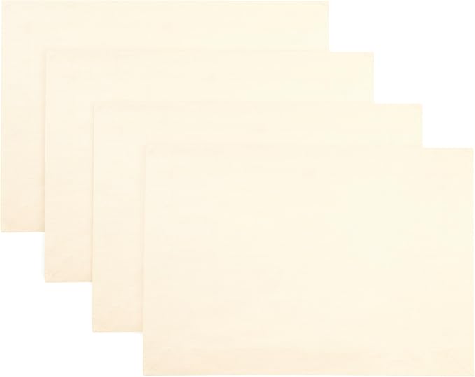 D'Moksha Homes Linen Vanilla Cream Placemats Set of 4-100% Pure Linen Placemats 14 x 19 Inch for Spring, Easter - Handcrafted and Machine Washable