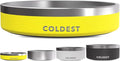 Coldest Dog Bowl - Anti Rust Metal, Non Slip, 3 Layers Insulated Stainless Steel Dog Bowls - Spill Proof & Heavy Duty - Water Bowl for Dogs, Cats & Pets, Dish Washer Safe (21 oz, Solar Yellow)