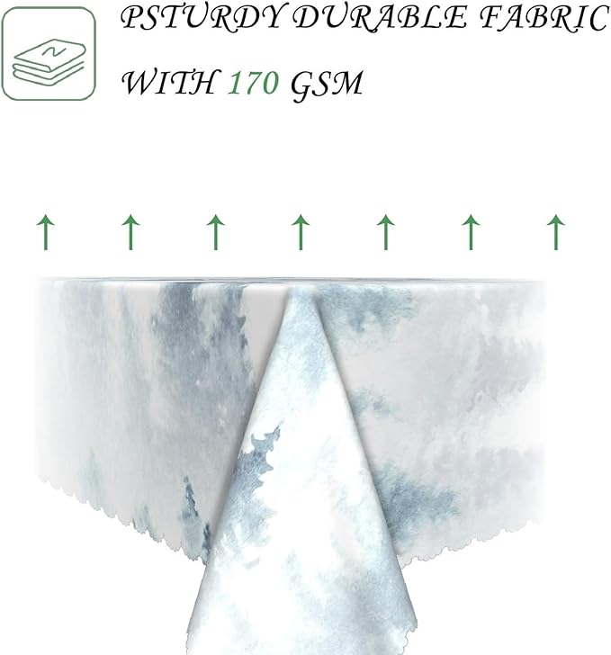 54x78 Inch Nordic Winter Nature Rectangle Tablecloth Misty Foggy Pine Trees Forest Table Cloth Waterproof Stain Resistant Table Cover for Kitchen Dining Picnic BBQ Home Holiday Party