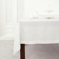 Solino Home Linen Tablecloth for Rectangle Tables 60 x 156 Inch - Classic Hemstitch 100% Pure Linen White Table Cloth - Machine Washable Cloth Tablecloth for Valentines, Spring, Easter