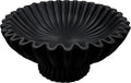 10" Large Decorative Bowl decor, Scalloped Bowls for Modern Home Decor,Ruffle Decor,Stylish Key Bowl for Entry Table,Decorative Fruit Bowl for Kitchen Counter,With base,Black