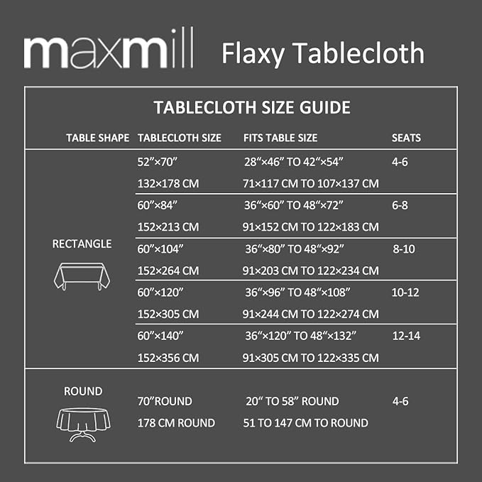 maxmill Flaxy Faux Linen Table Cloth with 2-Tone Slubby Texture Wrinkle Free Anti-Shrink Soft Tablecloth Decorative for Kitchen Dining Tabletop Outdoor and Indoor Use Rectangle 60 x 104 Inch Sage