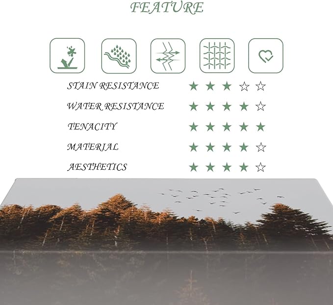 60x120 Inch Nature Rectangular Tablecloth Bird Autumn Forest Table Cloth Waterproof Durable Table Cover for Holiday Picnic Outdoor BBQ Decor