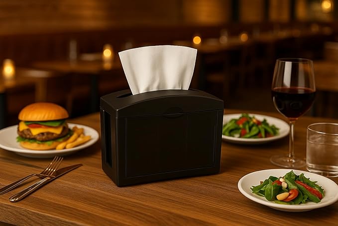 Tabletop Comercial Napkin Dispenser (Servilleteros para Restaurantes) - Stainless Steel Comercial Holder for Interfold Napkins - Dual - Sided Acces