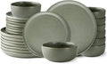 AmorArc Ceramic Dinnerware Sets, Wavy Rim Stoneware Plates and Bowls Sets,Dishwasher & Microwave & Oven Safe Dishes set, Service for 8 (24pc)