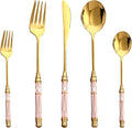 30-piece Silverware Set With Ceramic Handle, Premium Food Grade Stainless Steel Flatware Sets, Mirror Polished Cutlery Set, Dishwasher Safe (for 6 People)
