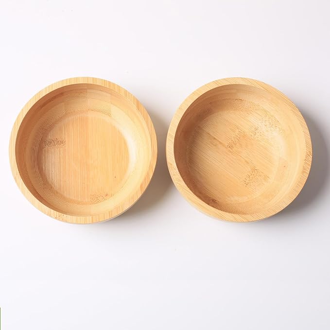 Soup Bowls Set of 2 for Dessert/Cereal/Pasta/Fruit | Natural Bamboo Serving Bowls for Nuts/Candy/Snacks/Pistachio | Charcuterie Accessories for Dipping/Condiments/Sauce | 15.21 oz Capacity