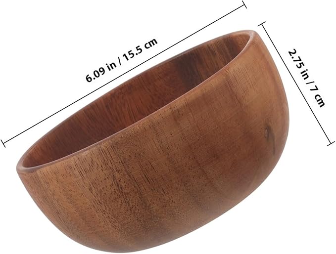 Wooden Salad Bowl Large Flat Bottom Serving Bowl Teak Wood Smooth Natural Finish for Entertaining and Dining