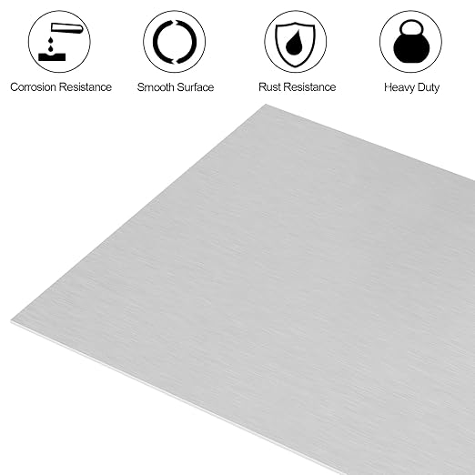 6061 T651 Aluminum Sheet Metal 10 x 17 x 1/8 (0.125”) Inch Plain Thin Aluminum Plate Covered with Protective Film, Heat Treatable Rectangle 3MM Aluminum Metal Plate for Welding, Industrial