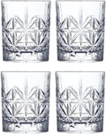 Crystal Whiskey Glass Set of 4 - Old Fashioned Bourbon Glasses, Perfect for Scotch and Cocktails (Style 1,4pcs)