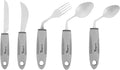 Restaurantware Adaptive Utensils - 1 count Stainless Steel, 9.84 x 5.12 x 1.57 Inches, Ergonomic Eating Aids, Non-Slip Utensil Set for Arthritis, Secure Grip Design, Gray