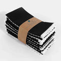 FINGERCRAFT Dinner Cloth Napkin Cotton Linen Blend 4 Pack Mitered Corners with Elegant Lace for Everyday Use Napkins are Pre Shrunk and Good Absorbency Black