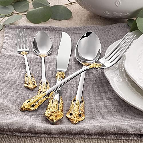 KEAWELL Gorgeous Luxury 4-Piece 18/10 Dinner Knife Set (Gold Accent) - Image 4