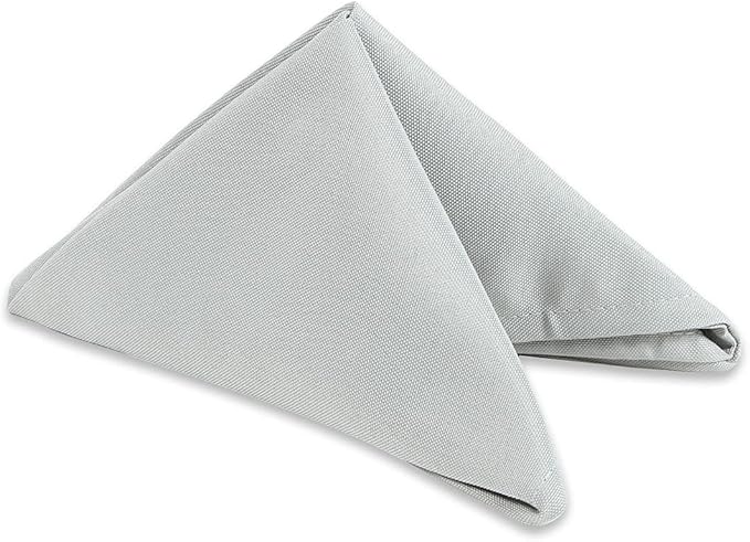 Polyester Cloth Napkins - Washable Soft Table Linens - Durable & Elegant for Dining, Restaurants, Weddings, Events, Rentals, Banquets, & Parties - Premium Quality Set of 250, Silver, 20"x20"