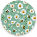 Coasters for Drinks Coaster Drink Set Decorative Coffee Table Desk Cup Mat Spring Cute Cork Bar Backing Round Home Decor Mint Green Daisy Flowers and Bees25