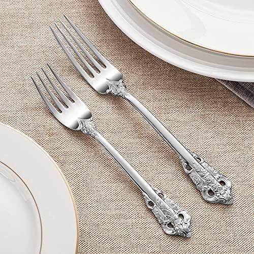 KEAWELL Luxury 4-Piece 18/10 Stainless Steel Dinner Fork Set (Silver) - Image 3
