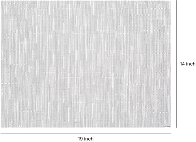 Chilewich Bamboo Placemats Set of 4 - Woven Rectangle Placemats - Reusable, Stain-Resistant, Indoor/Outdoor Tabletop Protection - 19" x 14" - Moonlight
