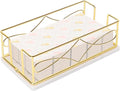 Napkin Holder with Marble Base, Guest Towel Paper Dispenser for Table, Modern Metal Napkin Stand, Ideal for All Bathroom Vanity, Kitchen Decor Accessories (Gold, 3.2 Inch)