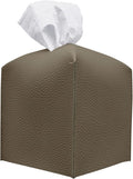 Carrotez Tissue Box Cover, [Refined] Modern PU Leather Square Tissue Box Holder - Decorative Holder/Organizer for Bathroom Vanity Countertop, Night Stands, Office Desk & Car 5"X5"X5" - Cocoa Brown