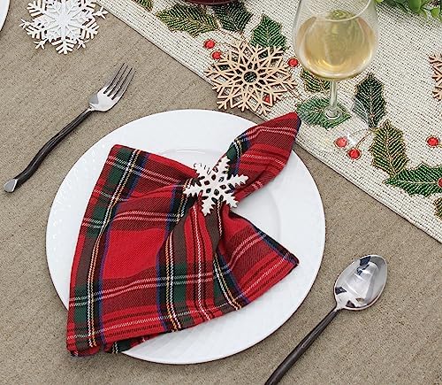 COTTON CRAFT Snowflake Napkin Rings - Set of 8 Silver Christmas Napkin Ring - Image 5