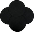 4 Pack Round Woven Placemats,13.8 inch Plate Chargers Black Thick Place Mats Cotton Rope Braided Tablemats Rattan Tablemats Black Weave Placemats for Dining Table