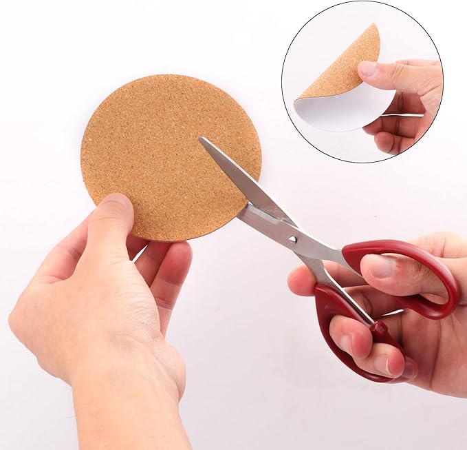 300 PCS 4 Inch Round Self-Adhesive Cork Sheets for Coasters, Cork Coaster Backing Pad for Home Tabletop Decoration