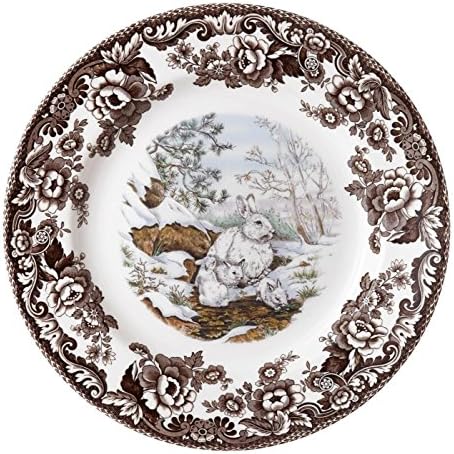 Spode Woodland Salad Plate - Snowshoe Rabbit, Brown/White by Spode