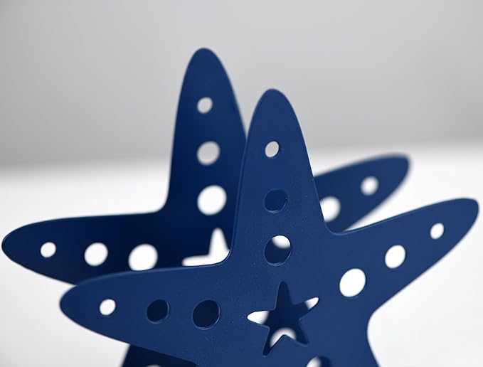 OIGUMR napkin holder farmhouse napkin holder 6x 5.5 inch (Blue Star, 1)