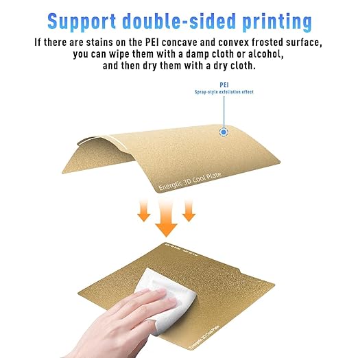 257 * 257mm 2 pcs A1 PEI Build Plate Double Sided Smooth Textured Heated Bed,Flexible Removable Spring Bed Plate for Bambu Lab A1/X1/X1C/X1E/P1P/P1S 3D Printer