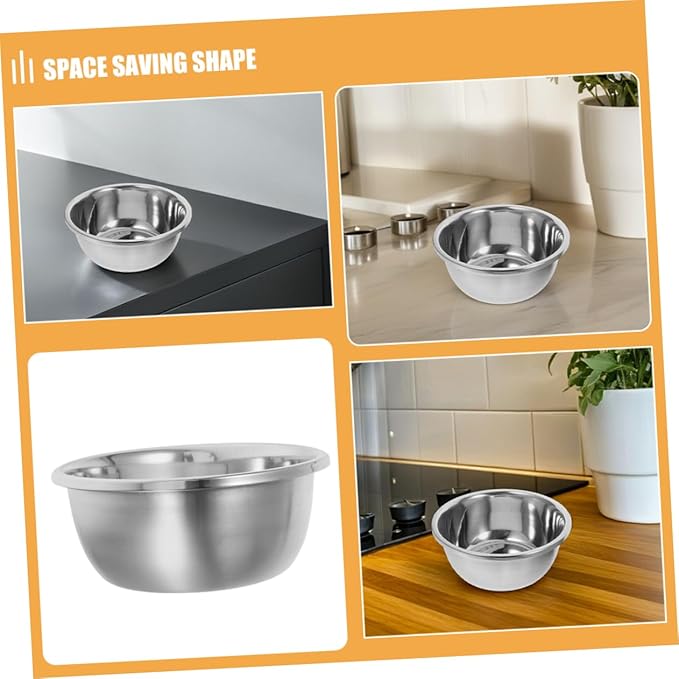 Stainless Steel Mixing Bowl Kitchen Prep Bowl for Baking Salad and Cooking Durable Noodle Bowl Space Saving Design Smooth Finish for Easy Handling