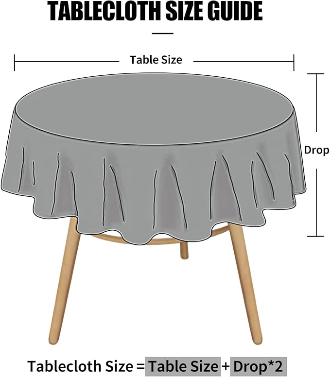 Smiry Round Table Cloth, Waterproof Heavy Duty Vinyl Tablecloths, Wipeable Washable Table Cover for Kitchen and Dining Room (Brown, 70" Round)
