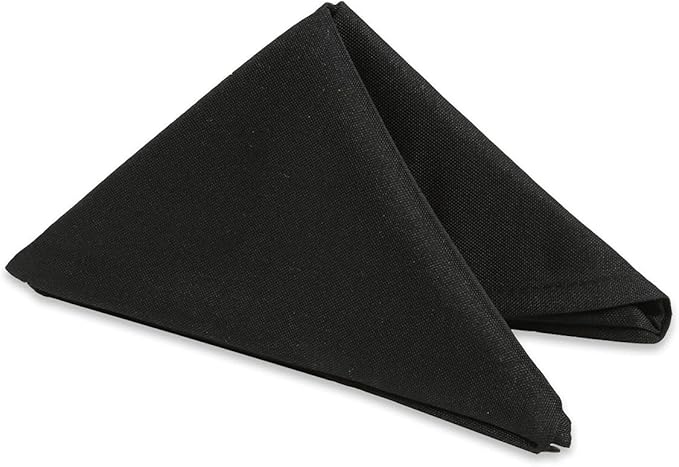 Polyester Cloth Napkins - Washable Soft Table Linens - Durable & Elegant for Dining, Restaurants, Weddings, Events, Rentals, Banquets, & Parties - Premium Quality Set of 250, Black, 20"x20"