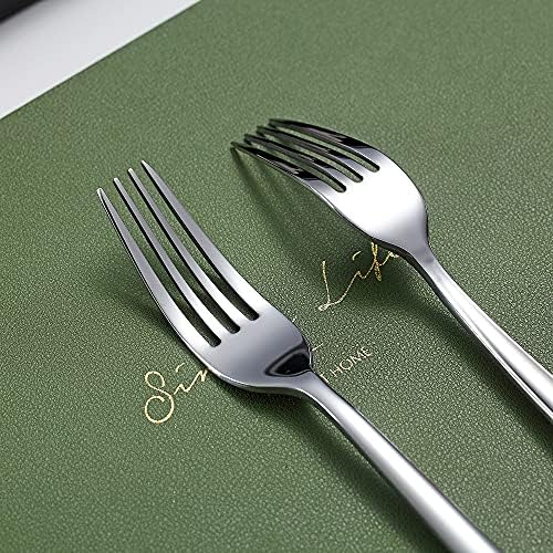 Steak Knives Set 12 Piece, Premium Stainless Steel 6 Dinner Forks and 6 Dinner Knives Set, Steak Knives Steak Forks for 6 Person, Mirror Polish, Dishwasher Safe (Shiny Silver) - Image 5