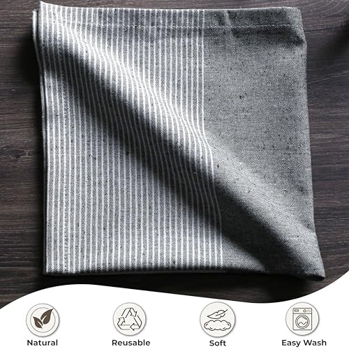 Dark Olive Cotton Cloth Napkins Set of 4, 18x18 Inch - Image 6